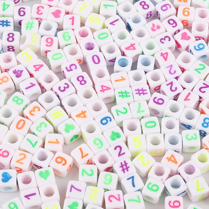 Square Acrylic Letter & Number Beads | SoulstoneHouse