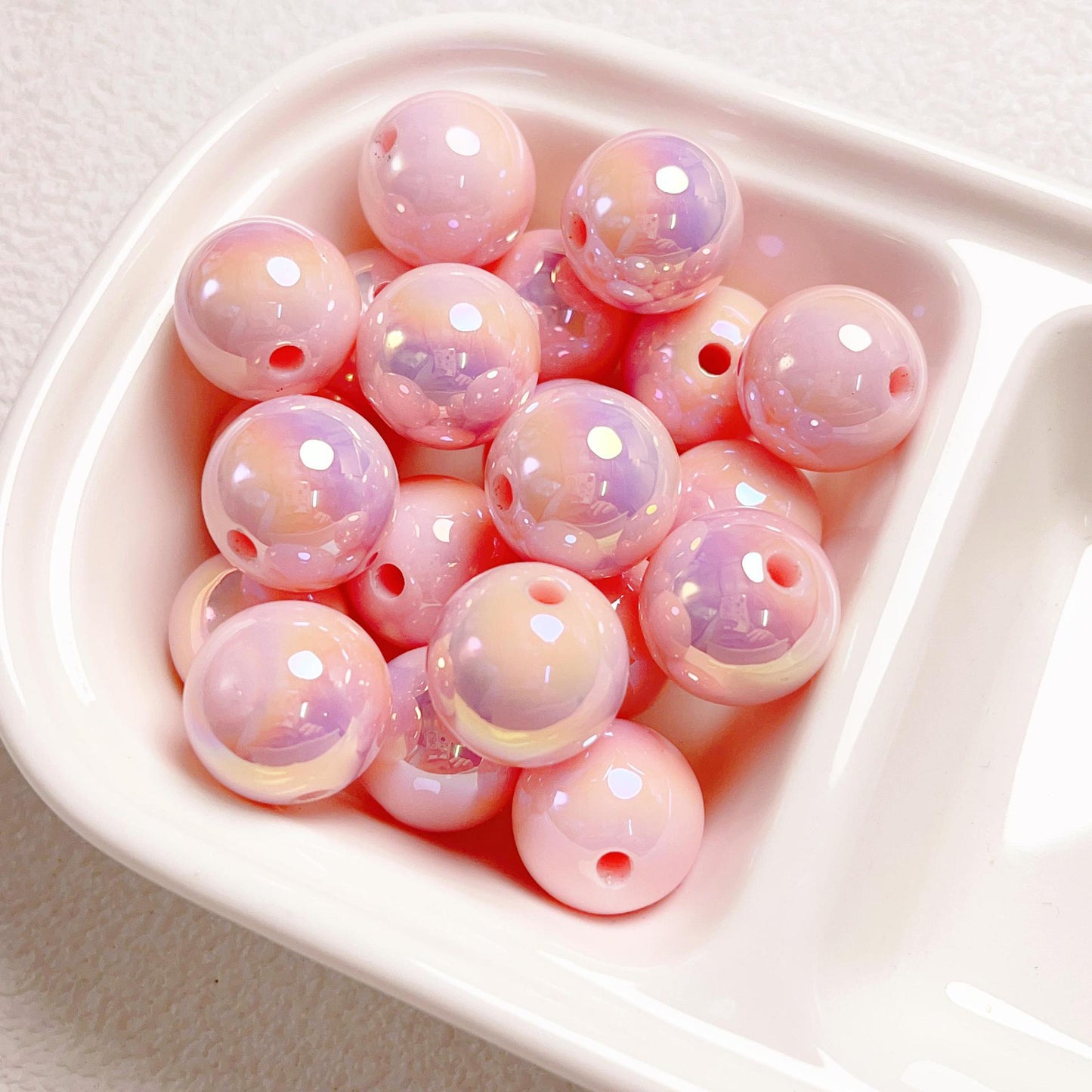 16Mm high-quality UV color-plated straight-hole round beads, beaded DIY mobile phone chain car hanging ring loose bead material jewelry accessories