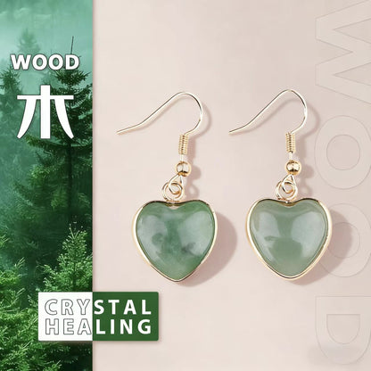 Natural Crystal Heart Earrings