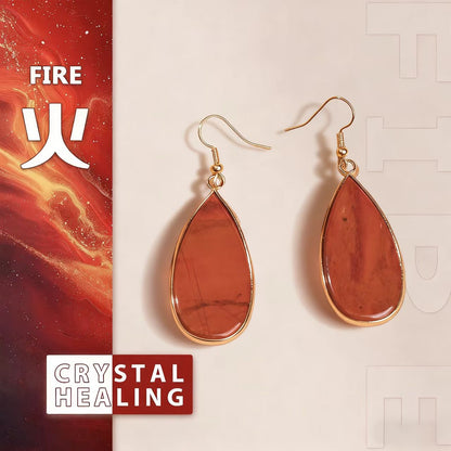 Natural Crystal Teardrop Earrings